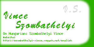 vince szombathelyi business card